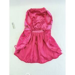 Dog Fuchsia Dress Luxurious Satin Flowers-Sequins & Bow Size 2